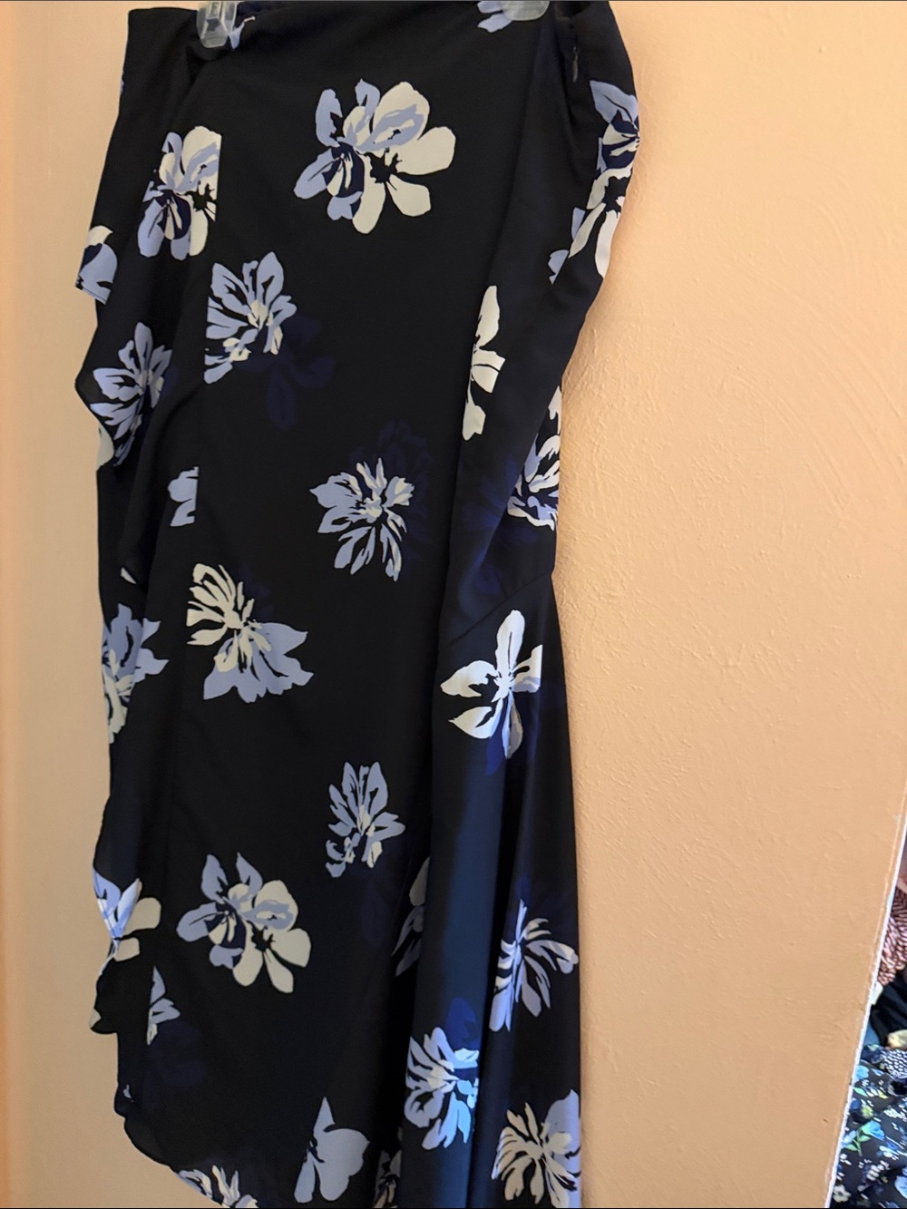 Women’s Navy Floral maxi skirt - Blue Floral Print
